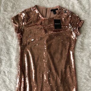 Sequins Mini Dress Rose Gold Forever 21